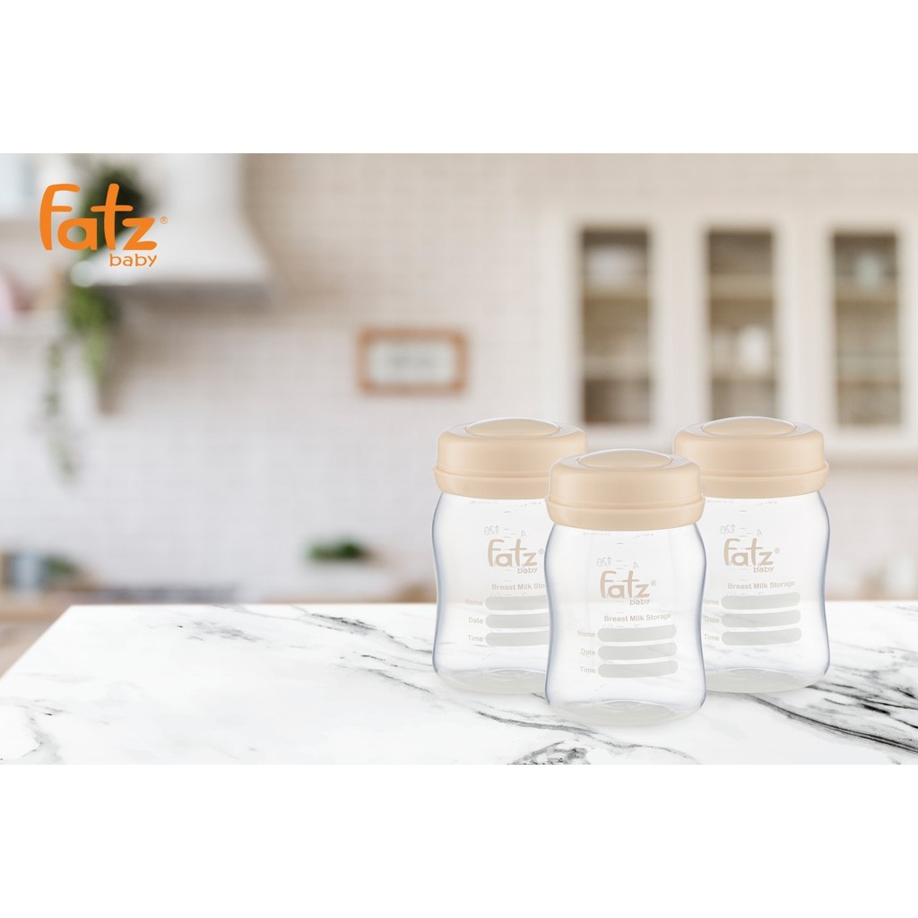 Set bình trữ sữa cổ rộng 150ml Fatzbaby Fatz Baby