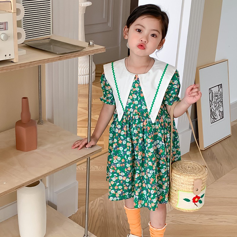 Đầm Công Chúa Tay Phồng In Họa Tiết Hoa Kiểu Hàn Quốc Thời Trang Mùa Hè Se7en