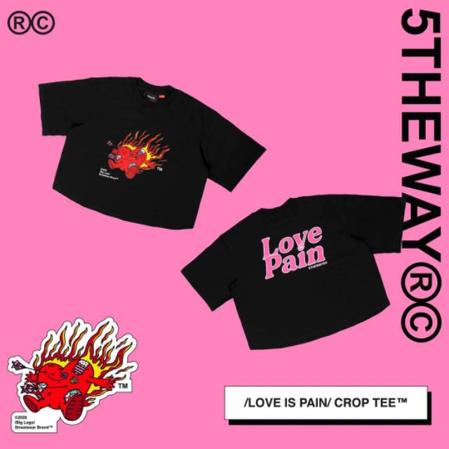 5theway  / LOVE IS PAIN / crop tee - size S