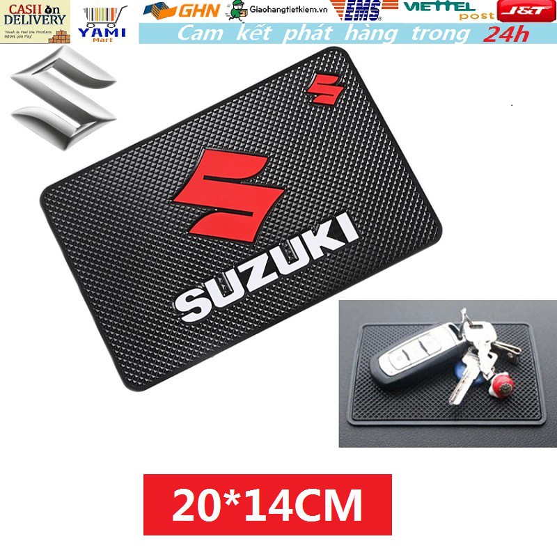 【Có hàng sẵn】1Pcs 20*14cm Car logo mat miếng dán chống trượt điện thoại trên ô tô Suzuki