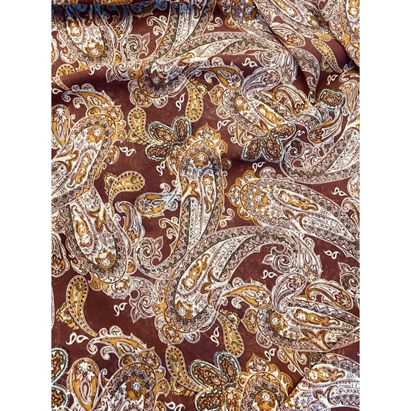 Vải voan chiffon họa tiết paisley con sò MS26109