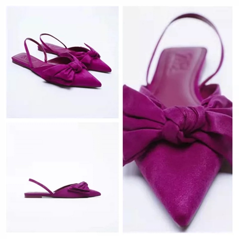 ORDER 💜 ZARA GIÀY BỆT MŨI NHỌN NƠ màu tím