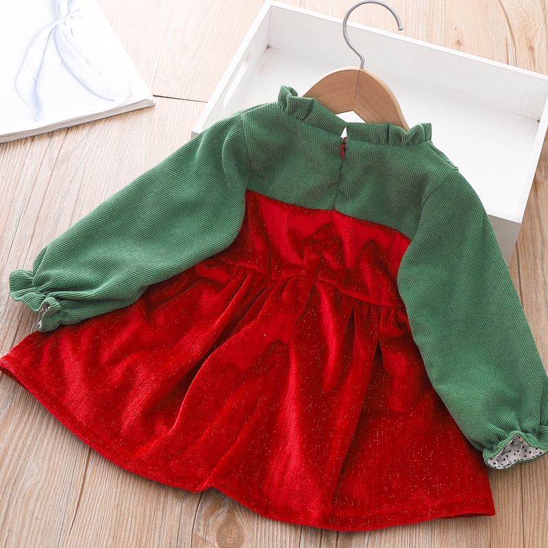 Đầm Tay Dài Phối Nơ Thời Trang Giữ Ấm Cho Bé Gái