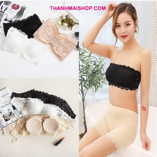 Áo ngực ống bralette ren thun AL031 có móc cài phía sau kèm mút ngực