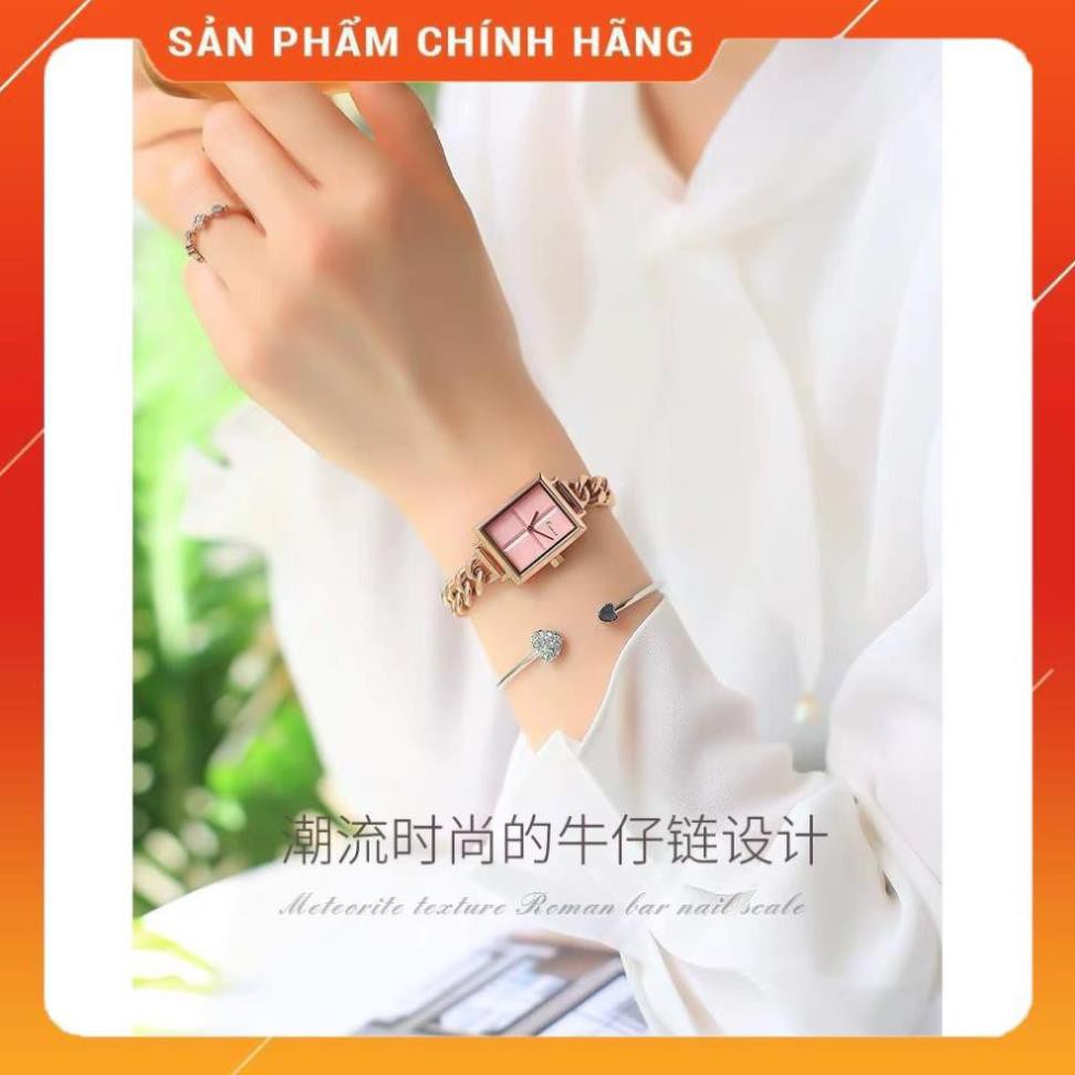 Hàng Cao Cấp -  Đồng hồ - Nữ - Kimio - máy nhật - lắc xích mặt vuông nhỏ 24mm - chống gỉ không phai màu - lỗi 1 đổi 1