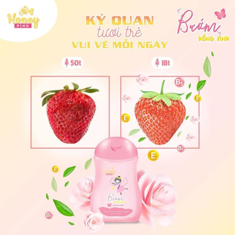 (  giá tốt) DUNG DỊCH VỆ SINH LÀM SẠCH THƠM SÂU TỪ BÊN TRONG CÔ BÉ - DUNG DỊCH HONEY PINK ( chính hãng 100%)