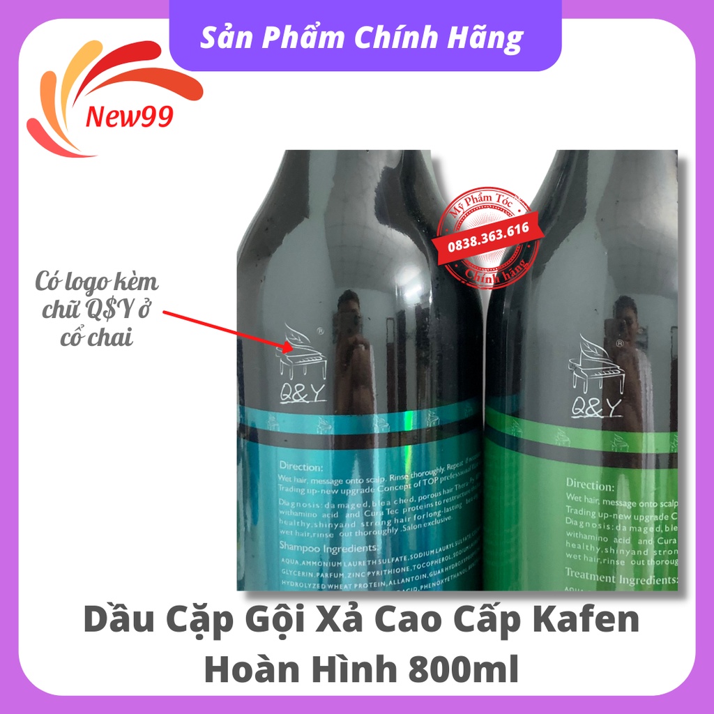 Cặp dầu gội KAFEN 800ml hoàn hình xanh phục hồi tóc khô xơ hư tổn chính hãng