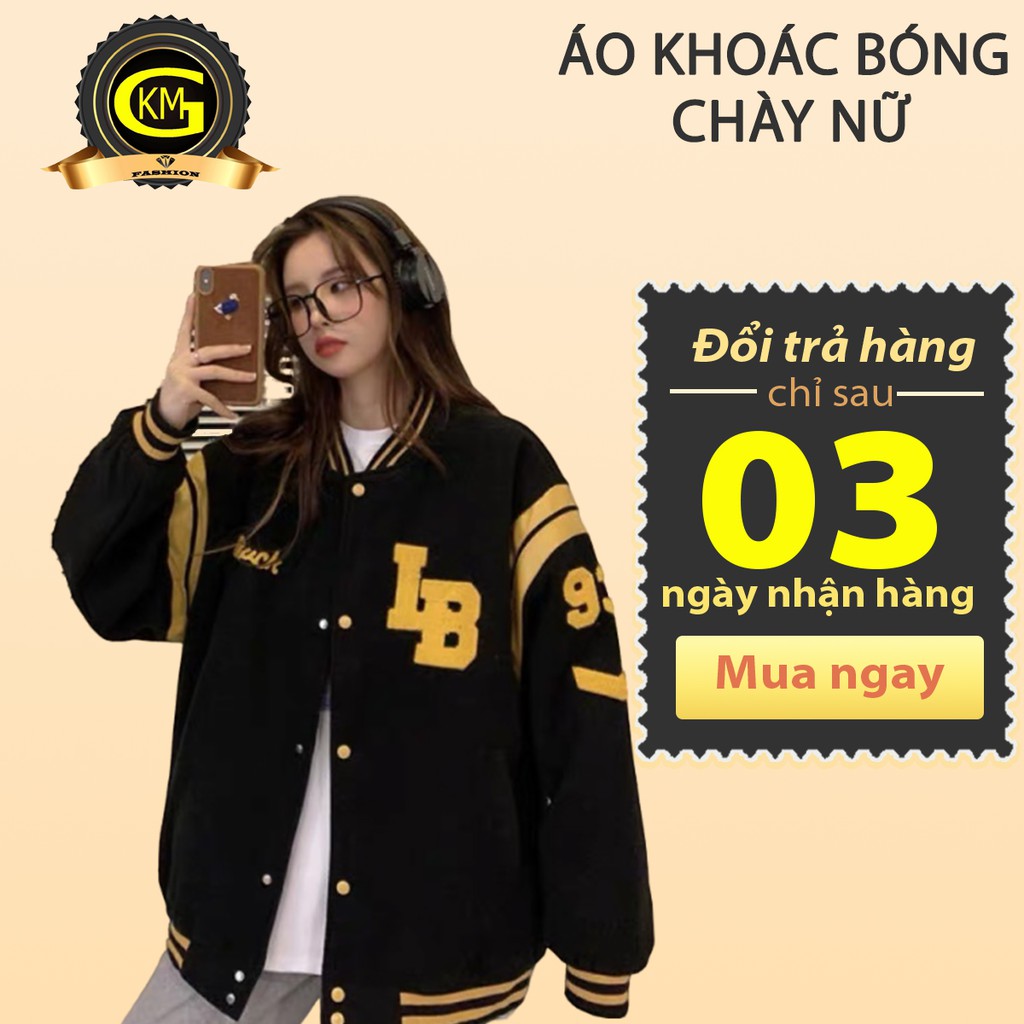 Áo khoác bomber bóng chày nữ phối viền màu IB | BigBuy360 - bigbuy360.vn