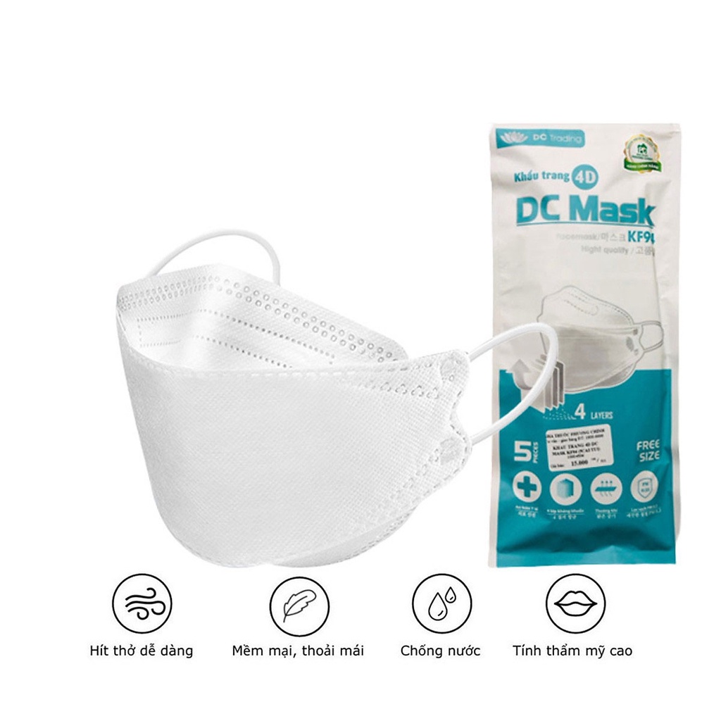 Khẩu Trang DC Mask KF94 Khẩu Trang Y Tế Kháng Khuẩn Chính Hãng Thương Hiệu Dũng Công Cho Trẻ Em, Cho Người Lớn