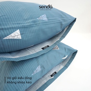 Vỏ gối nằm Cotton thô lụa SEN ĐÁ 50x70 45x65 cm cao cấp họa tiết kẻ hiện đại, bao gối 100% cotton thoáng mát, mềm mại