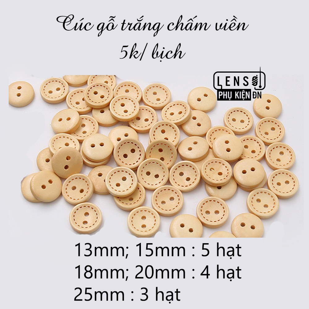 Cúc áo handmade, chất liệu gỗ, an toàn khi sử dụng