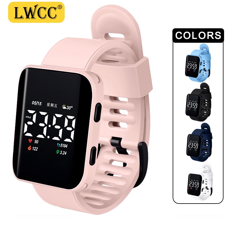 Đồng hồ đeo tay LWCC D05 điện tử có đèn LED chống thấm nước thời trang mới