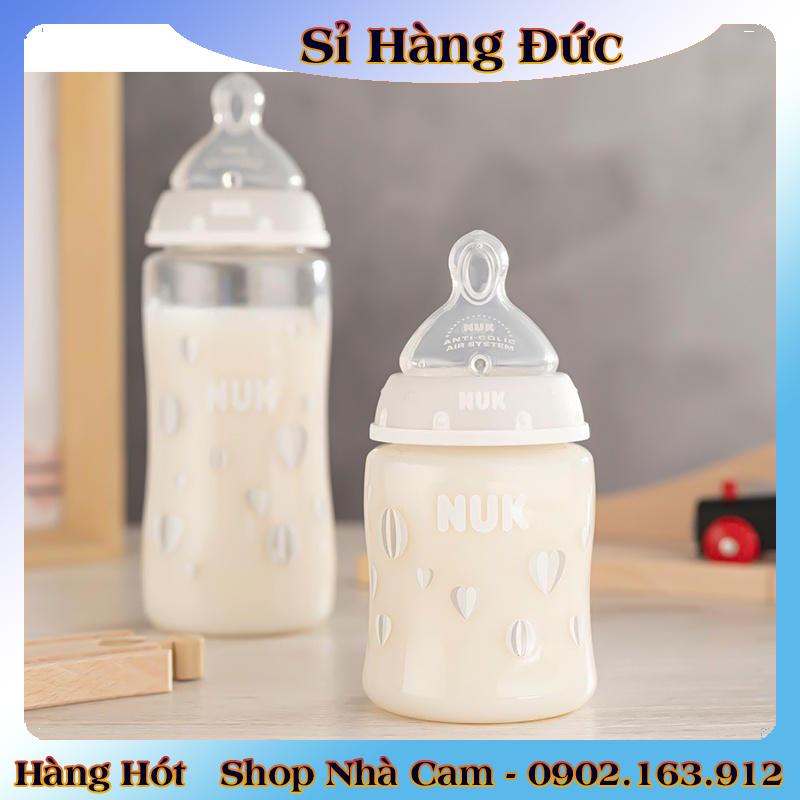 [auth] Bình Sữa Cảm Biến Nhiệt Nuk PP 150Ml / 300Ml Núm Silicone - Nội địa Đức Đủ Bill [Hot]