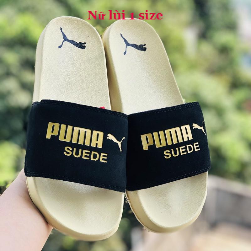 Dép unisex 𝐌𝐋𝐁 𝐏𝐔𝐌𝐀 ❤️FREESHIP + Hộp❤️ dép mlb bóng chày quai ngang thể thao nữ in PUMA Da Lộn, đế ip siêu bền, lót dày