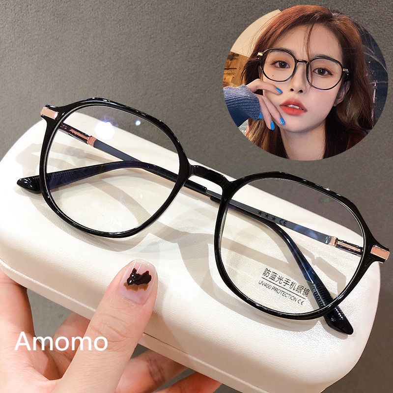 Kính giả cận nam nữ hottrend gọng đa giác, mắt kính không độ chống ánh sáng xanh phong cách Hàn Quốc LUMINA 052