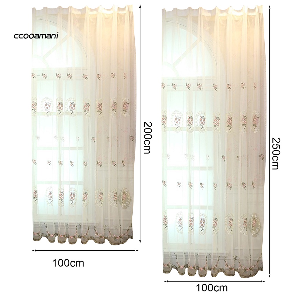 Rèm cửa sổ trong suốt thêu hoa trang trí phòng khách