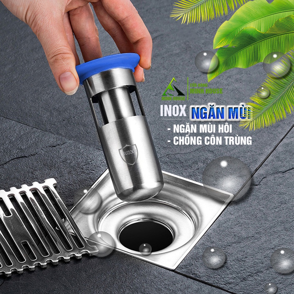 Phụ kiện ngăn mùi hôi nhà tắm, Inox Sus 304 lắp thoát sàn chống côn trùng Minh House