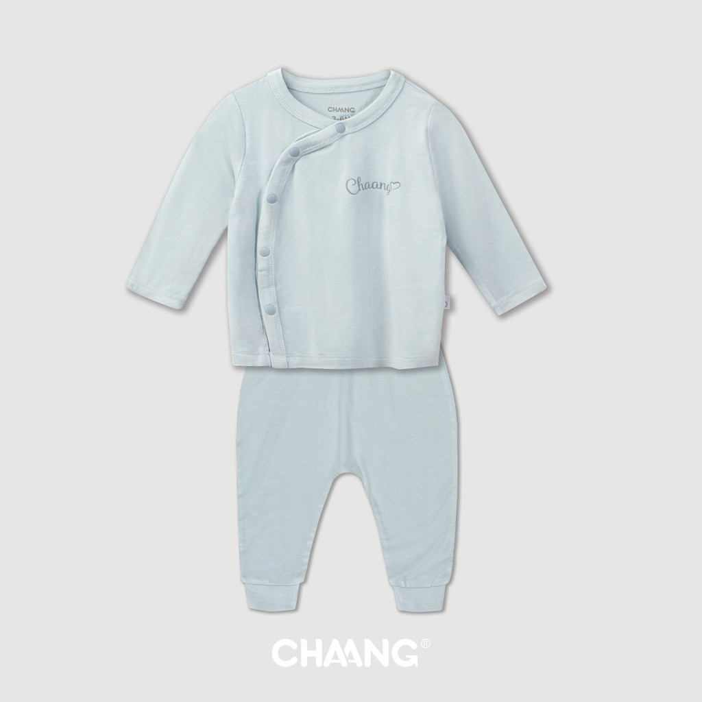 Bộ dài tay cúc chéo sơ sinh Chaang vải cotton mềm mịn thoáng mát