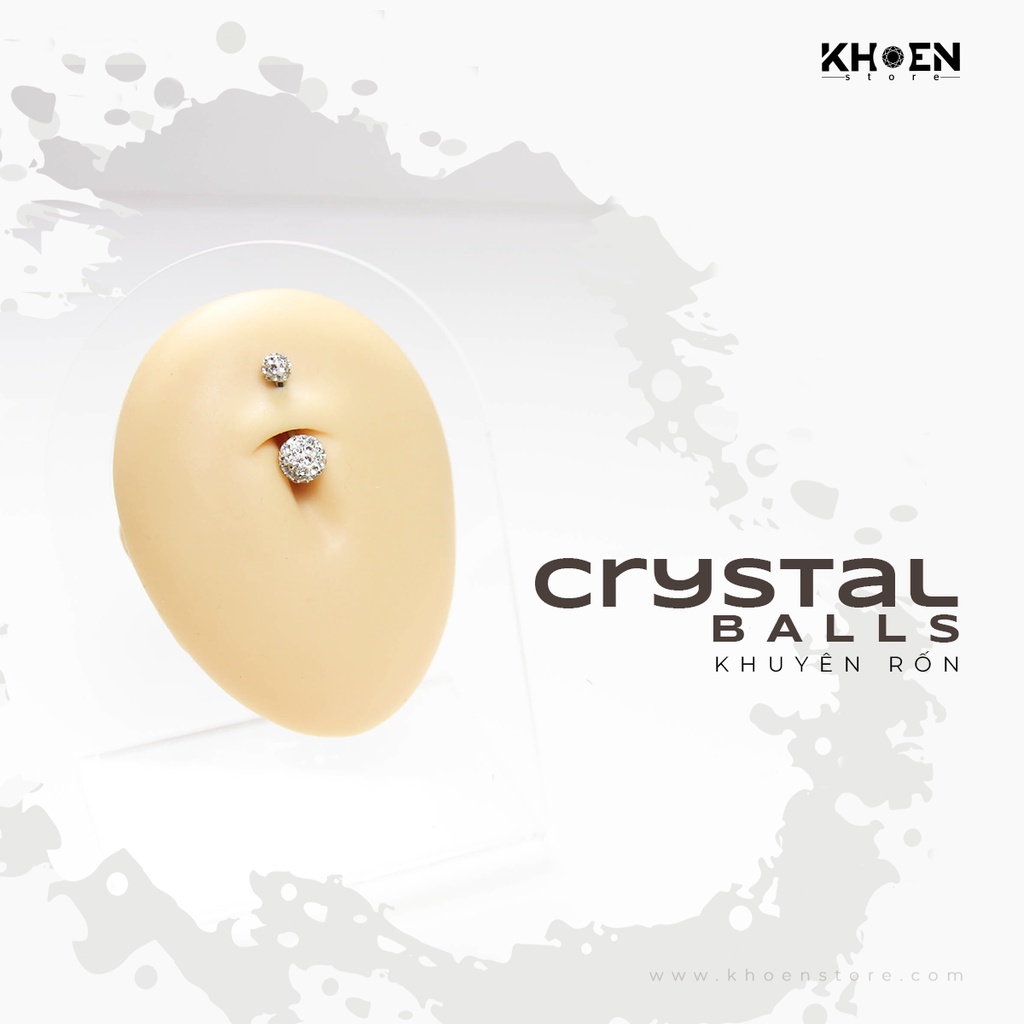 Khuyên Rốn Bi đính đá - Hợp kim- Khoen Store