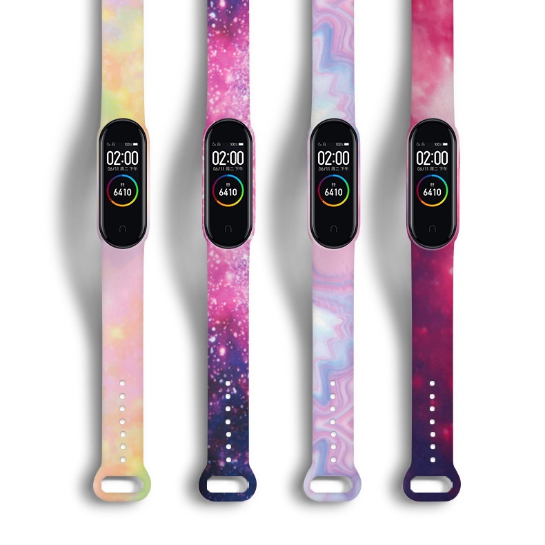 Dây Đeo Thay Thế In Họa Tiết Hoạt Hình Cho Xiaomi Mi Band 6/5 4/3 5/6