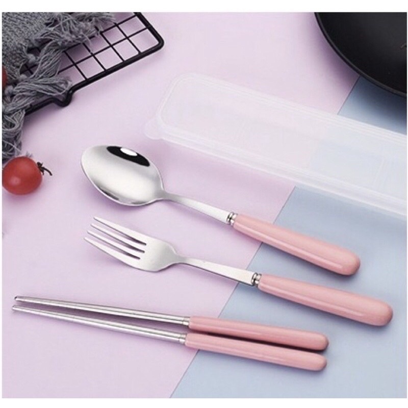 Bộ thìa đũa cá nhân, bộ thìa đũa văn phòng cao cấp, muỗng, nĩa