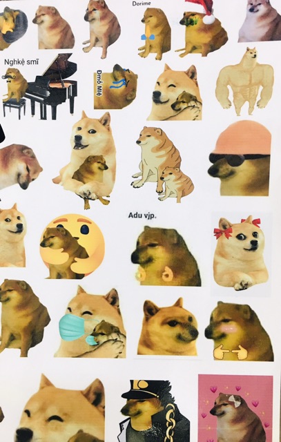 Sticker cheems 20 cái , Sticker in hình chó cheems 20 cái