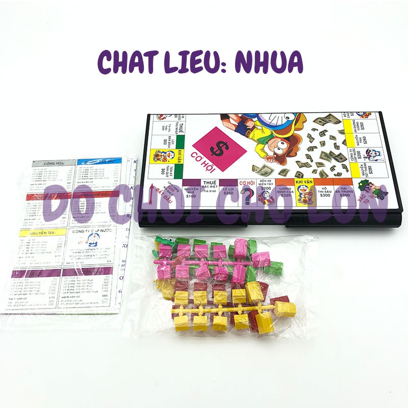 Bàn cờ tỷ phú Monopoly bằng nhựa (có bàn)