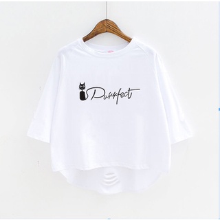 Áo thun tay ngắn in họa tiết chữ và hình dễ thương cho bé gái