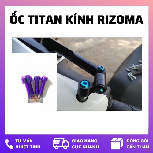 FULL BỘ ốc TITAN XANH TÍM LỤC BẢO Gắn, Ráp vào kính chiếu hậu RIZOMA