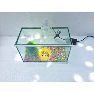 Combo bể cá mini viền gương và lọc thác mini