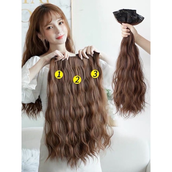 Sét 3 dãy kẹp xù sóng 55cm (loại dày ) 210gram ♻️freeship ♻️