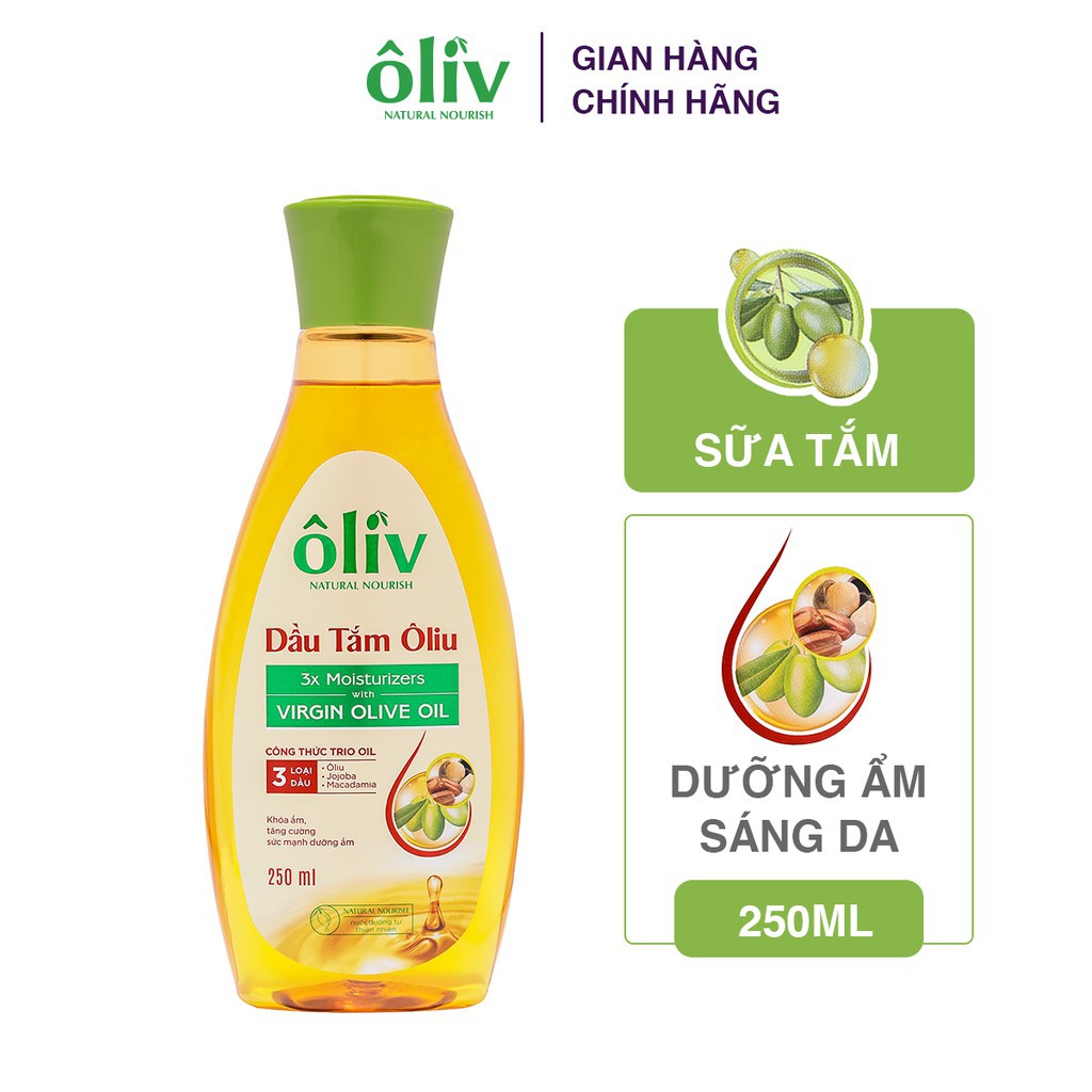 Dầu Gội-Sữa Tắm-Dầu Tắm Oliv Dưỡng Tóc, Dưỡng Da Mềm Mịn Purite 250ml