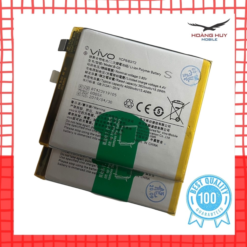 Pin Vivo V15 B-G5 Dung Lượng 4000mAh Hàng Zin Nhập Khẩu Bảo Hành 6 Tháng 1 Đổi 1