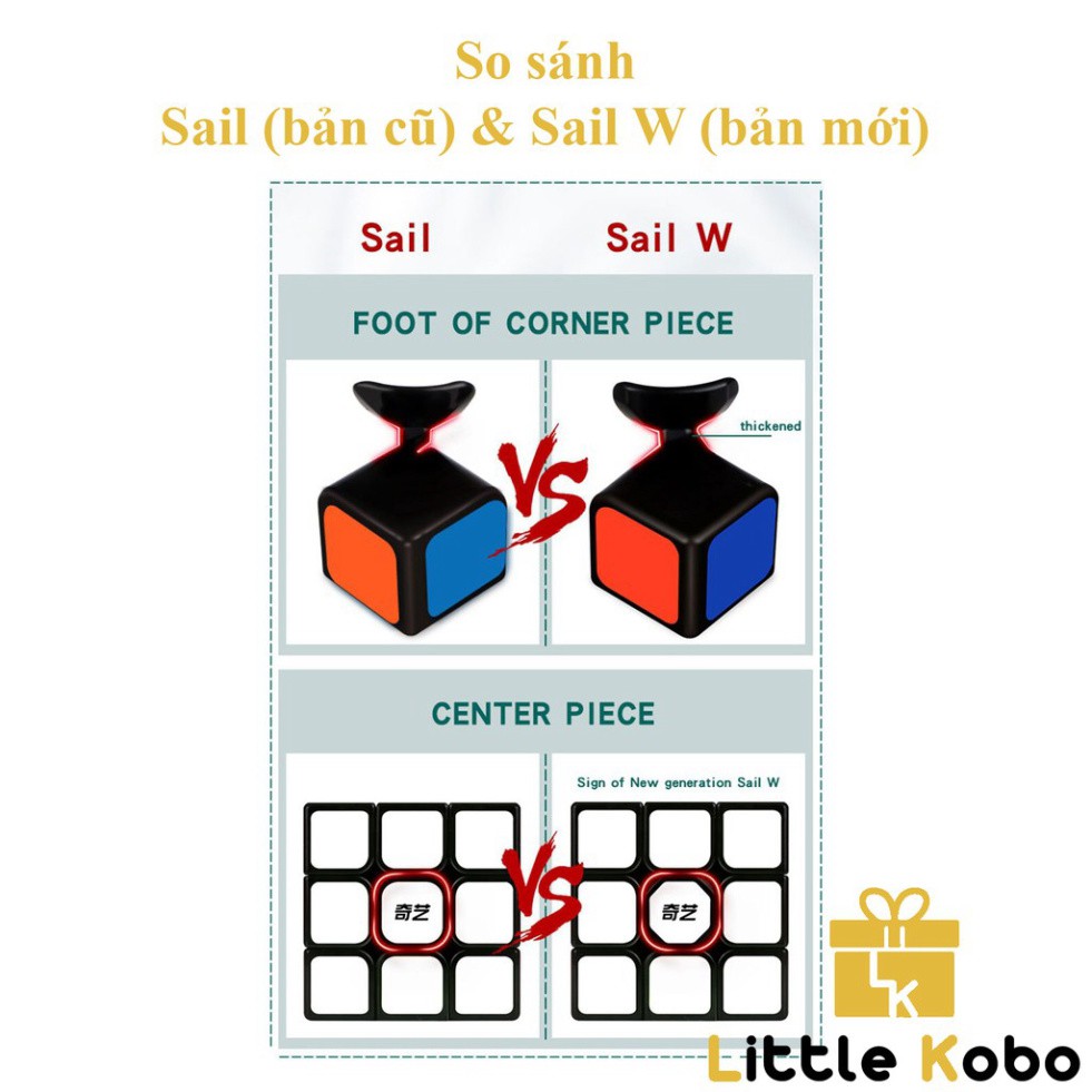 ( Shop uy tín ) Rubik 3x3 Qiyi Sail W Rubic 3 Tầng Khối Lập Phương Ma Thuật MM222 MM222