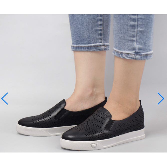 GIÀY SLIPON BỆT NỮ, DA DÊ CLARK VNXK, GLW34