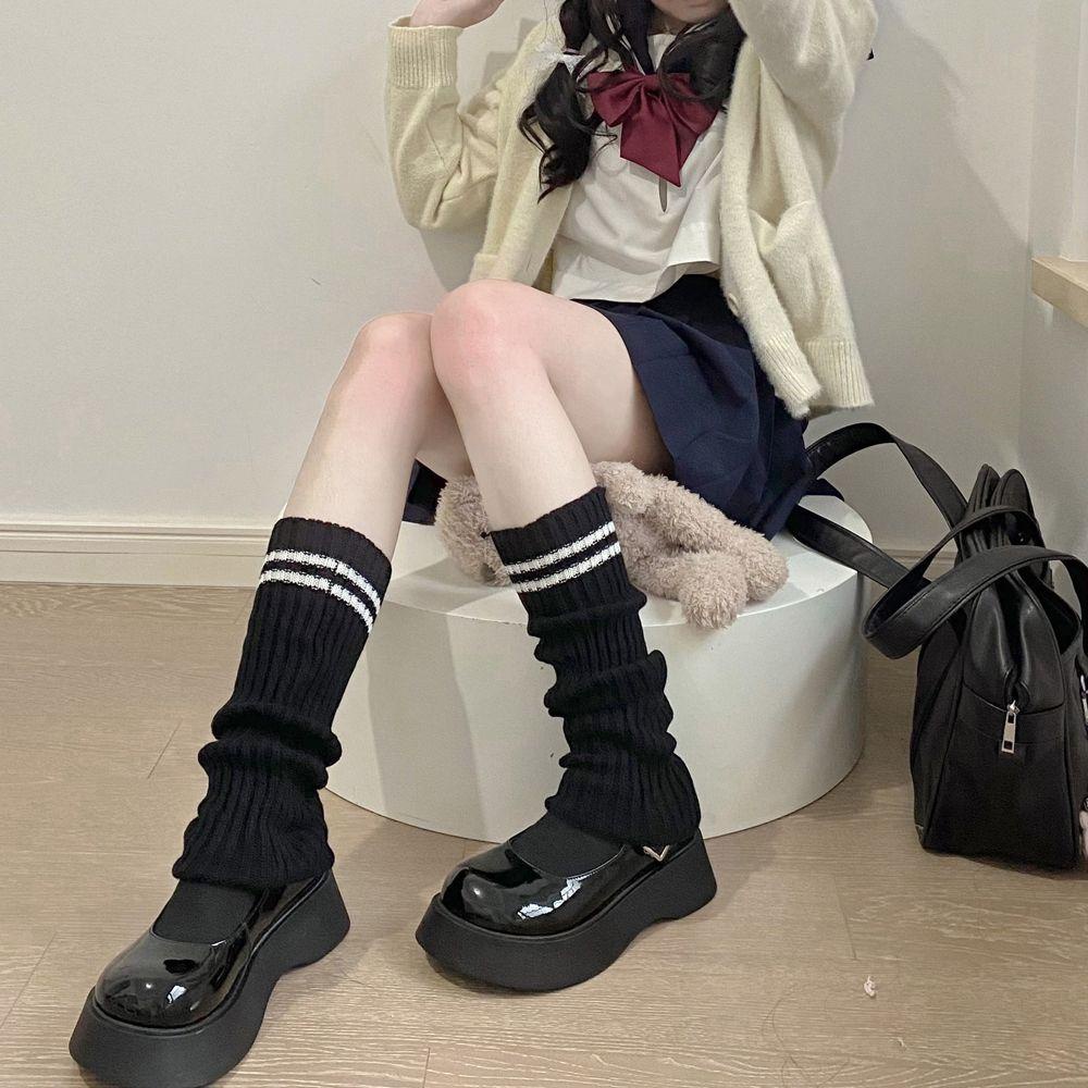 Tất Dệt Kim Co Giãn Giữ Ấm Chân Mùa Thu Nhật Bản Cho Nữ