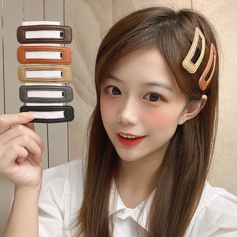 Kẹp tóc da PU phong cách Hàn Quốc độc đáo cho nữ