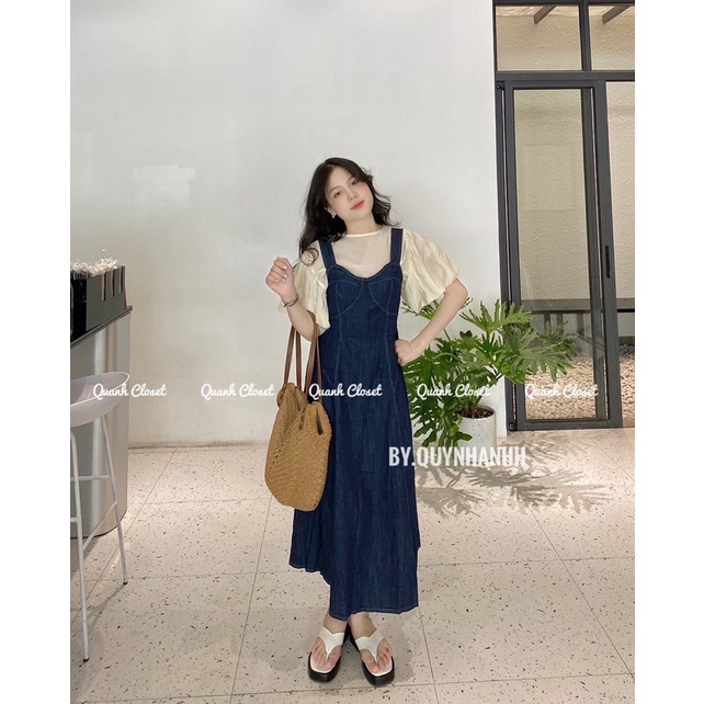 Yếm Váy Jean Dáng Xoè Phong Cách Hàn Quốc Theday