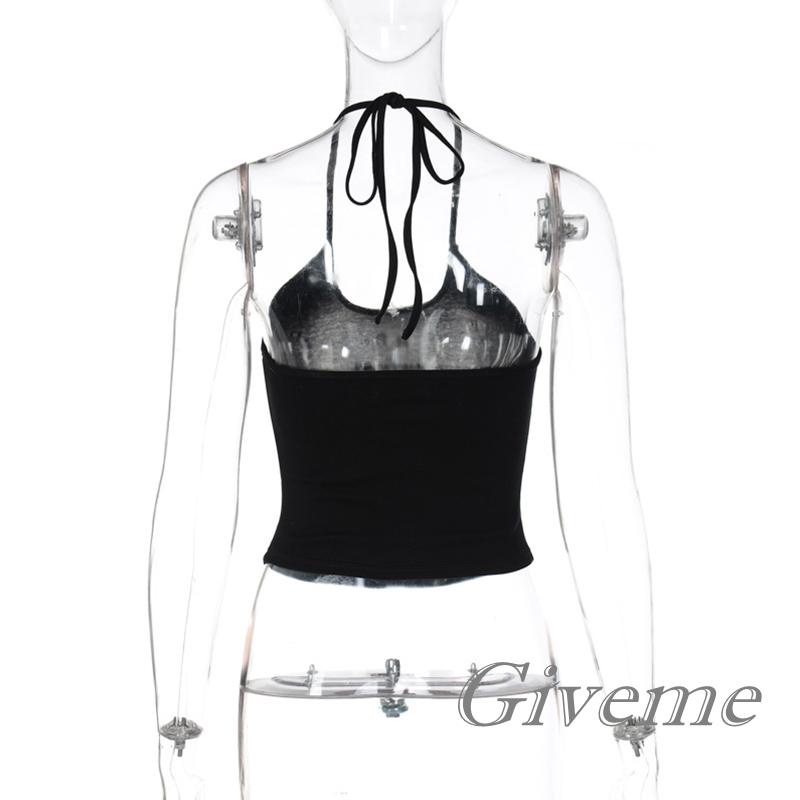 Áo Thun Không Tay In Chữ Givenme Thời Trang Mùa Hè Dành Cho Nữ