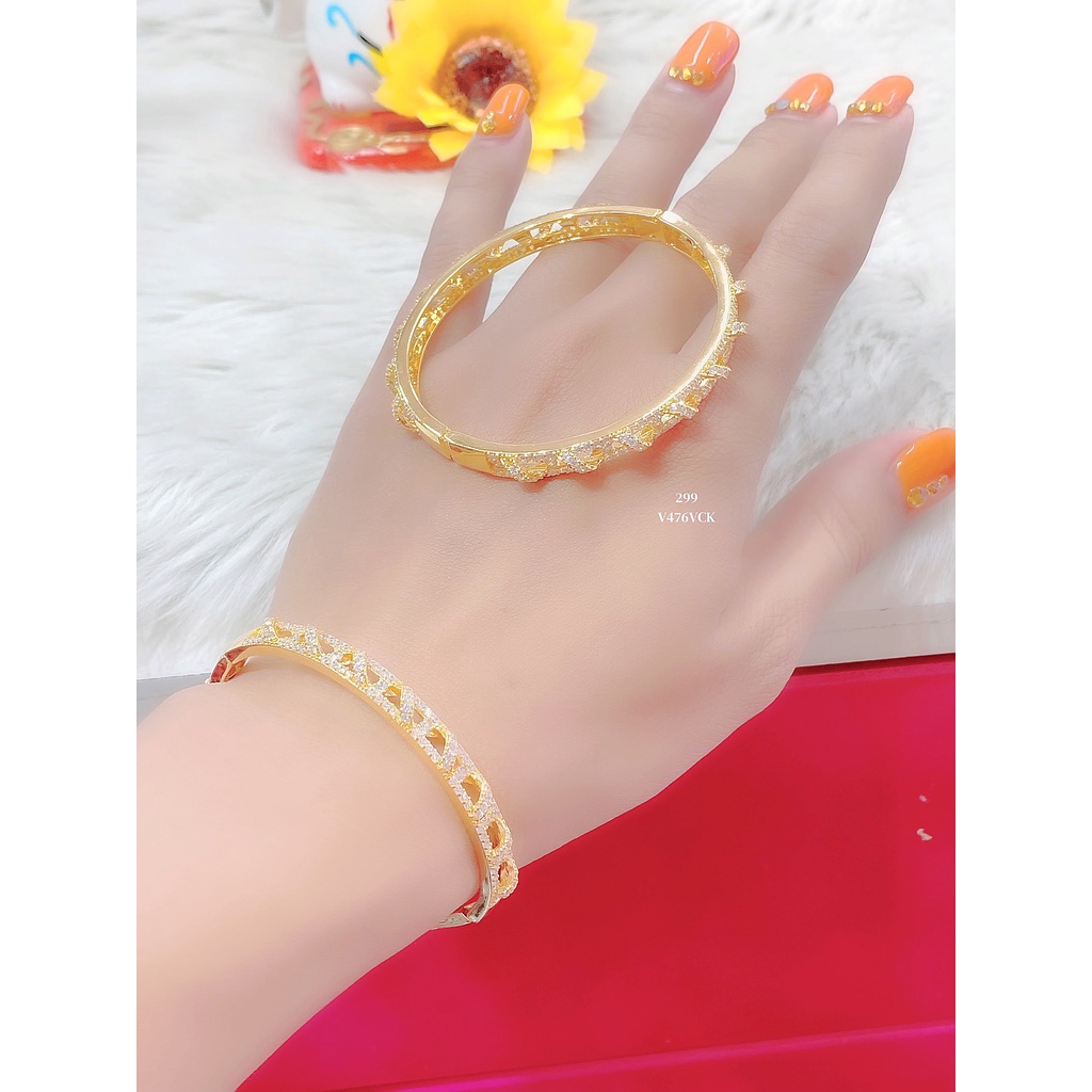 Vòng tay nữ UHA, lắc tay bền màu thiết kế cao cấp sáng lấp lánh V476