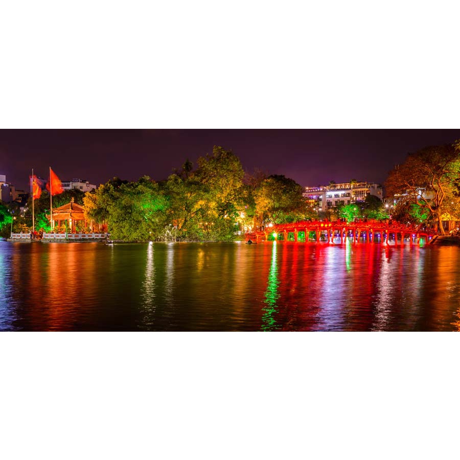 Tranh quán trà chanh chủ đề chùa một cột, lăng bác dán lên tường theo mọi kích thước yêu cầu