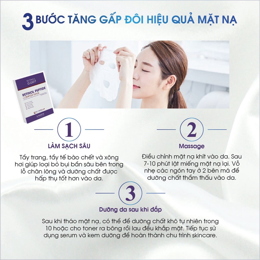 Hộp mặt nạ retinol KyungLab Peptide Complex Mask 3 miếng