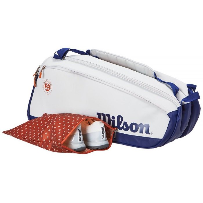 Bao vợt tennis thể thao Wilson Roland Garros Premium 9 Pack Bag túi đựng vợt-Balo thể thao