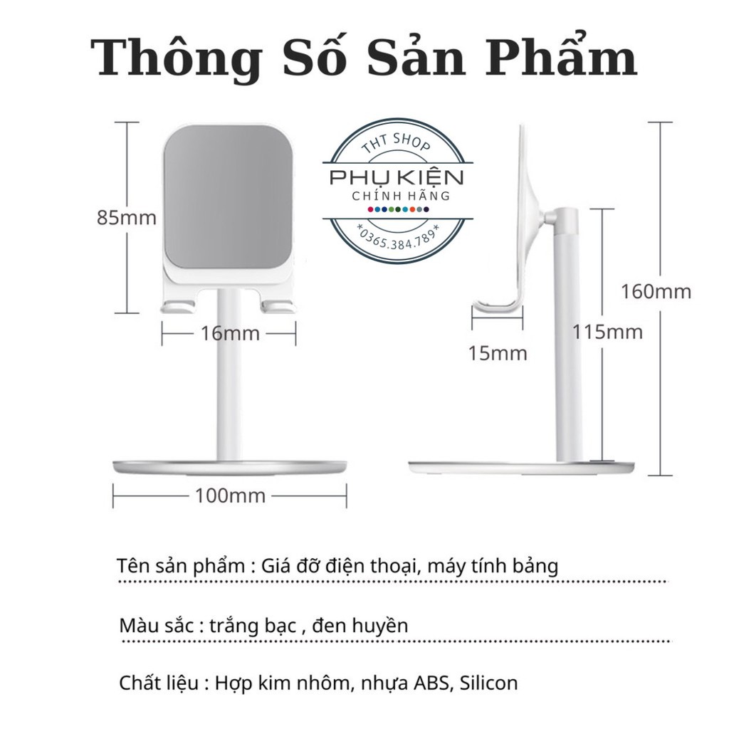 Giá đỡ điện thoại/máy tính bảng chất liệu hợp kim nhôm