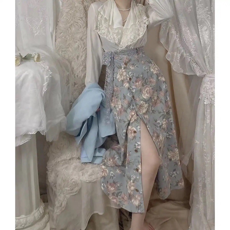 Set áo sơ mi+chân váy+vest