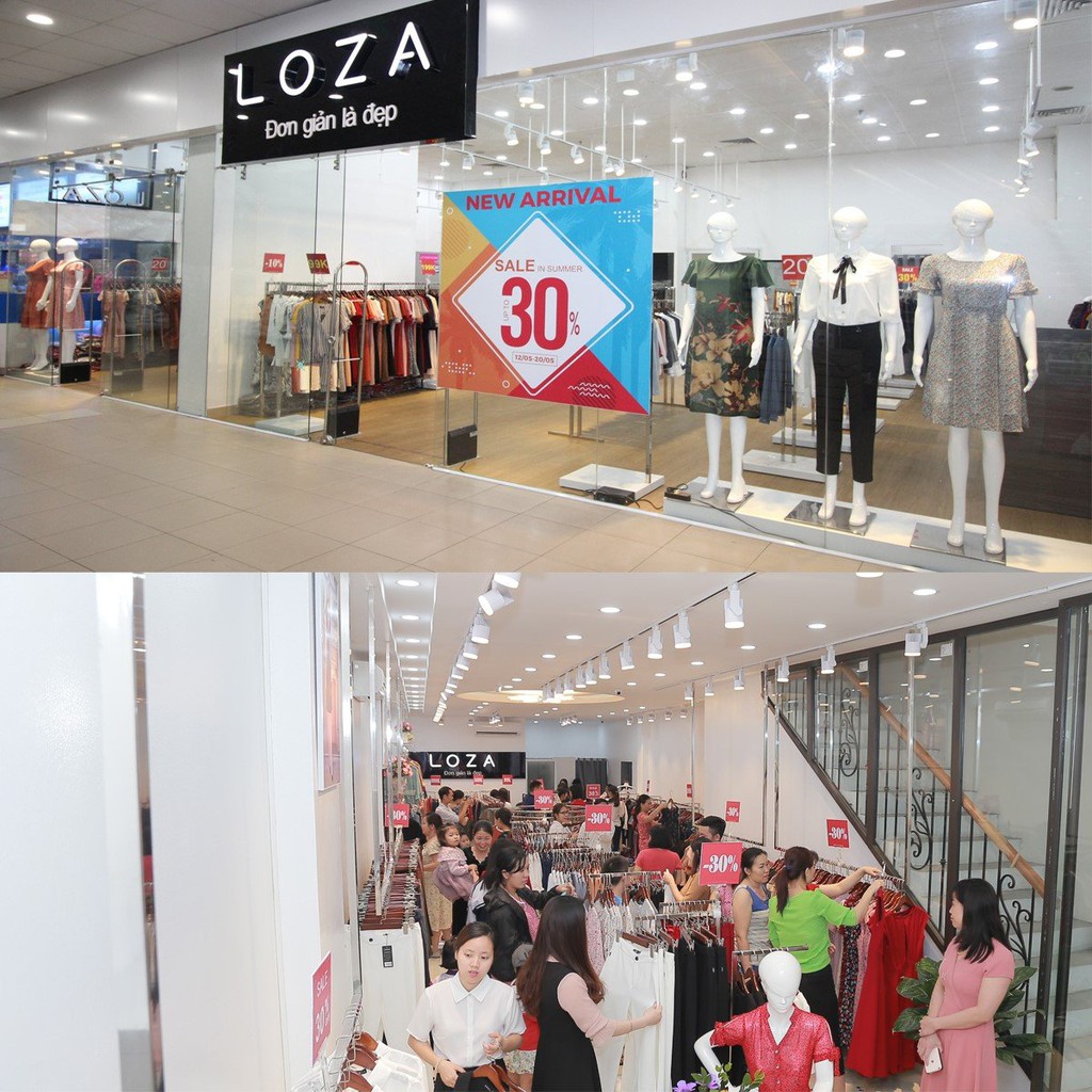 [Mã FASHIONMALLT4 giảm 15% đơn 150k] Đầm xòe LOZA eo đính ngọc - LD01115