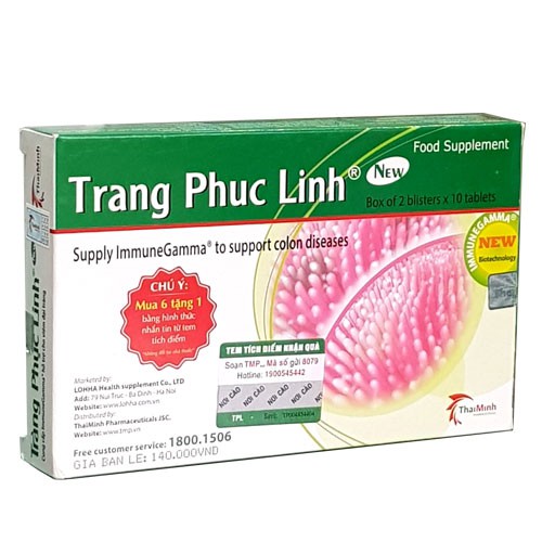 Tràng Phục Linh - Hỗ trợ điều trị viêm đại tràng, làm giảm triệu chứng Tiêu chảy, đau bụng, đi ngoài (Hộp 20 viên)