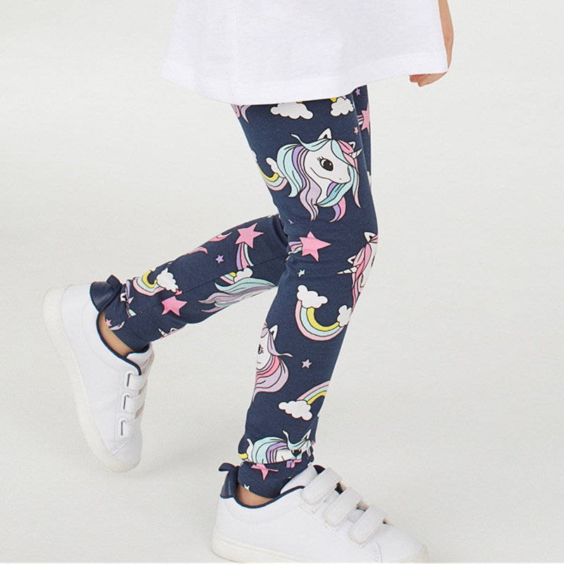 Quần Legging Họa Tiết Hoạt Hình Dễ Thương Cho Bé Gái
