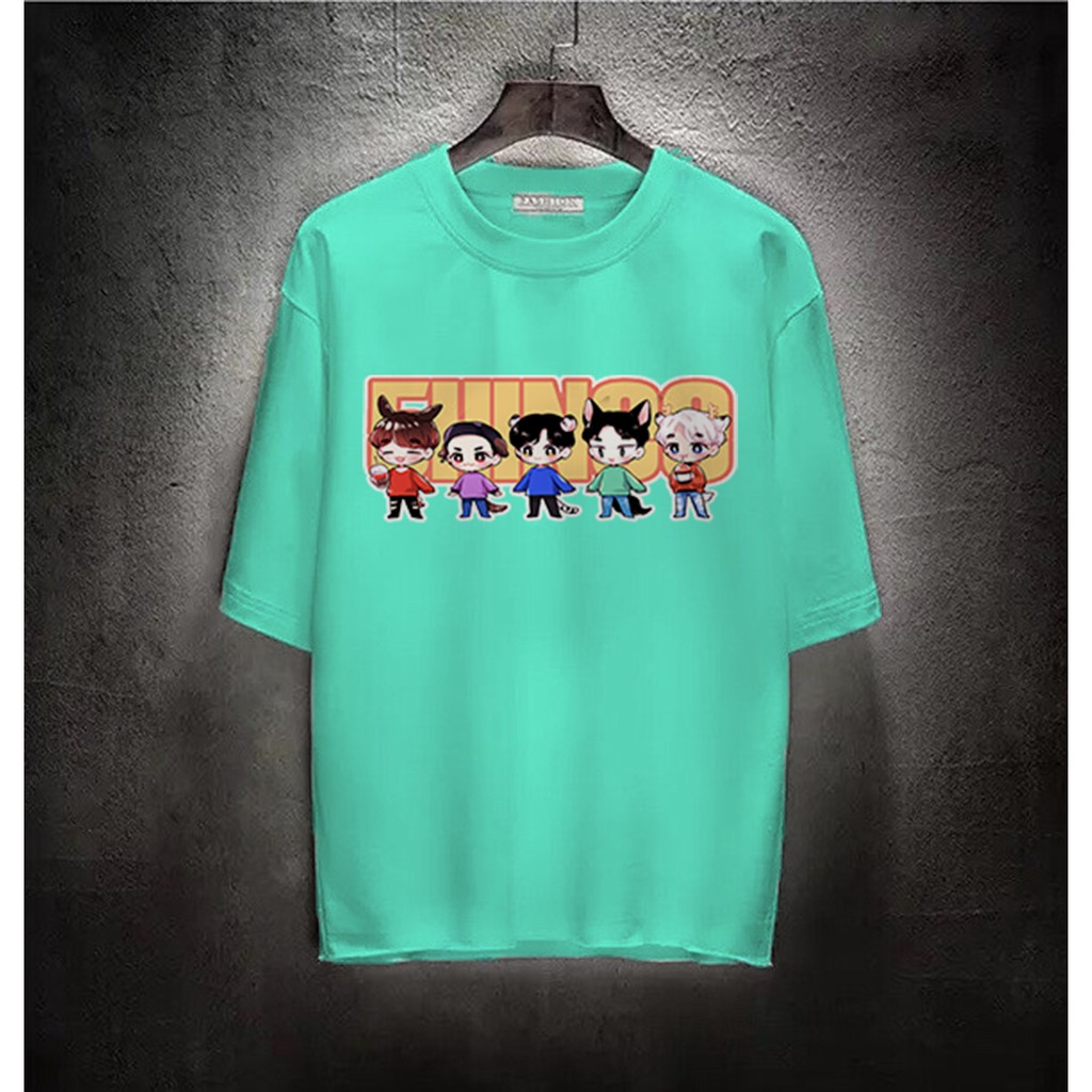 Áo thun Cotton Unisex - Fan Shinee Hàn Quốc - K-Pop - Chibi - Shinee hóa trang thú