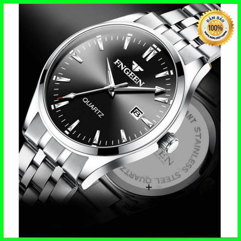 [Siêu Giảm Giá] Đồng Hồ Nam Fngeen Máy Quartz Dây Thép Cực Đẹp (Tặng Kèm Hộp Và Pin Dự Phòng)